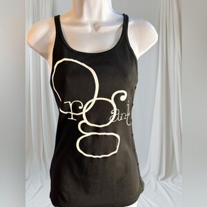 Norma Kamali Black Graphic Tank Top Size Medium EPOC